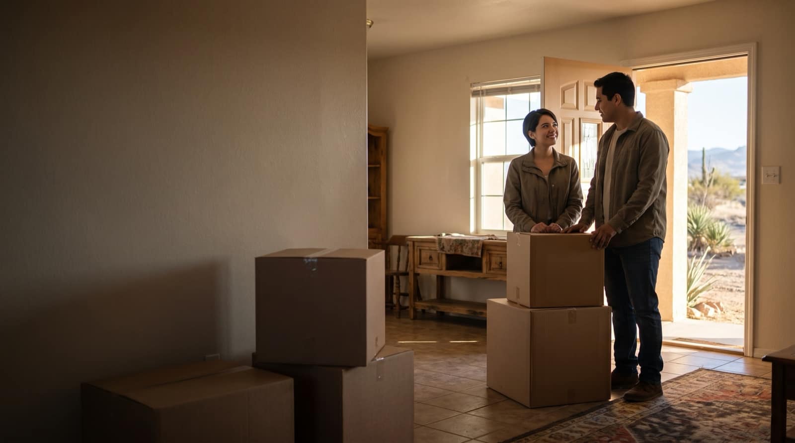 An El Paso couple preparing their home for an upcoming move.