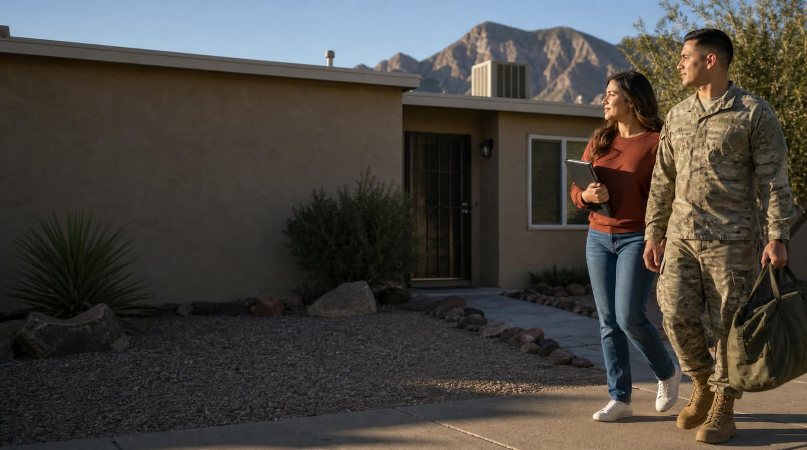 A military couple leaving their stucco El Paso home ahead of a PCS move